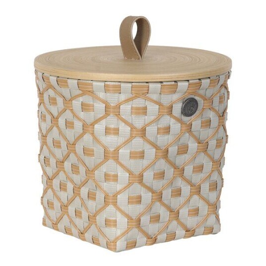 Handed By Ivy & Rose liten kurv m/lokk 20x19 cm pale grey Handed By Ivy & Rose liten kurv m/lokk 20x19 cm pale grey