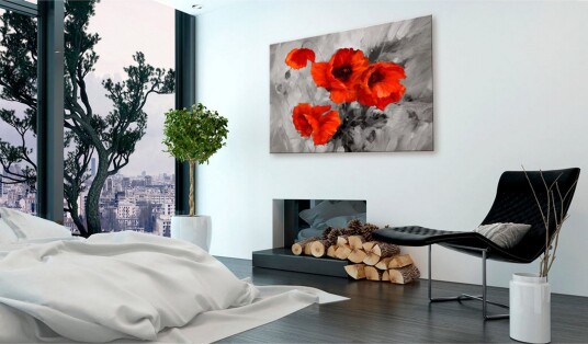 Tavle Steel Poppies 90X60 Artgeist sp. z o. o.
