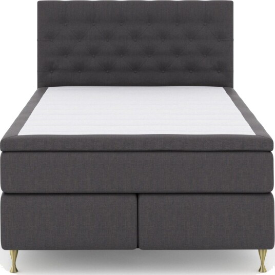 Select No 6 Komplett Sengepakke 140x200 Medium Memory/Pocket - Mørkegrå/Gullben