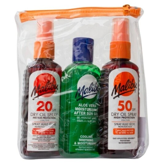 Malibu 3-pack Solkrem med Dry Oil SPF20 & SPF50 og After Sun