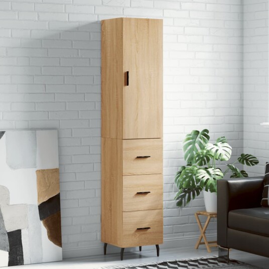vidaXL Highboard sonoma eik 34,5x34x180 cm konstruert tre 8720845482909 vidaXL Highboard sonoma eik 34,5x34x180 cm konstruert tre 8720845482909