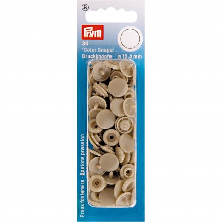 Prym Color Snaps Trykknapper i plast runde champagnefargede 12,4 mm 30 stk