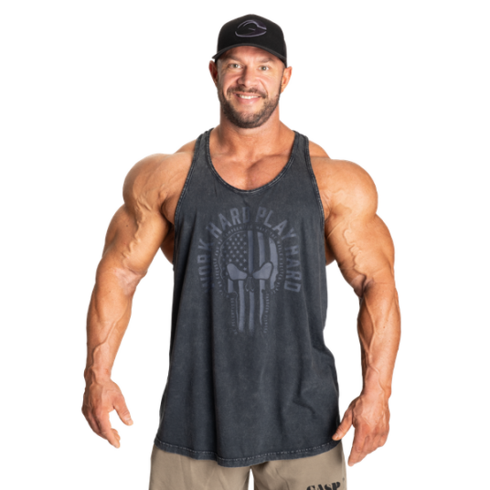 Gasp Skull t-back Washed Black / S