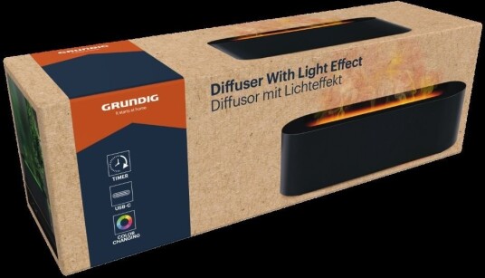 Grundig aromadiffusor med flammeeffekt / diffusor med lyseffekt / duftdiffusor for stemning i hjemmet