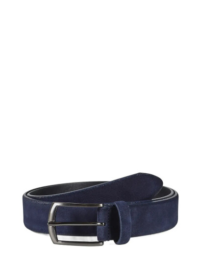 Howard London Suede Leather Belt Zack - Navy - 85