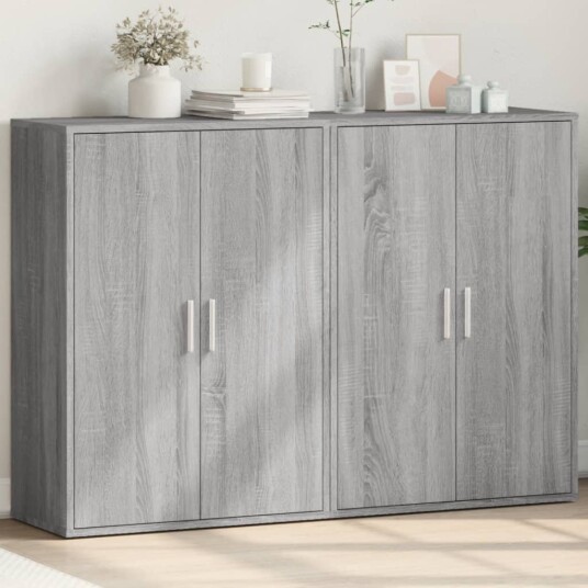 Skjenker 2 stk grå sonoma 60x31x84 cm konstruert tre Skjenker 2 stk grå sonoma 60x31x84 cm konstruert tre