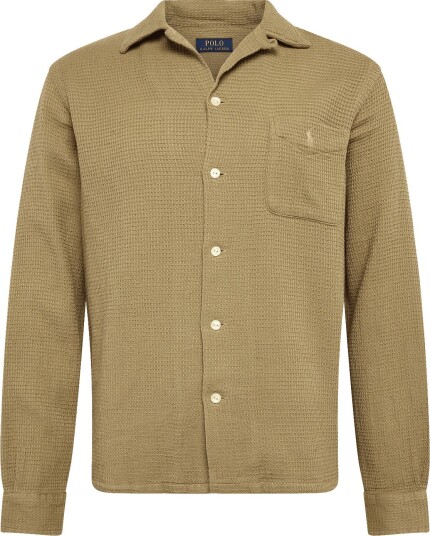 Polo Ralph Lauren Cotton Waffle Wvn Shirt   Khaki green   XXL