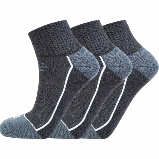 Endurance Avery Quarter Black 3 Pack Sock black 43 45