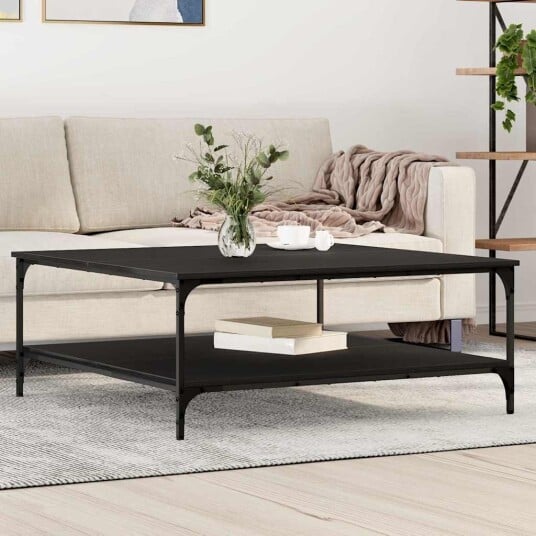 vidaXL Kaffebord Svart eik 100 x 100 x 40 cm Konstruert tre vidaXL Kaffebord Svart eik 100 x 100 x 40 cm Konstruert tre