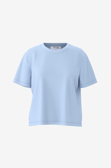 Selected FEMME - Topp slfEssential SS Boxy Tee - Blå