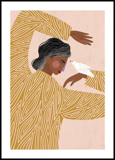 The Woman With a Bird Poster Plakat / 50x70cm