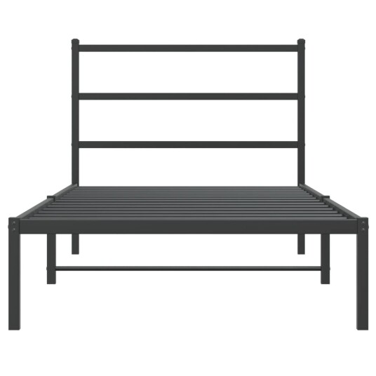 vidaXL Sengeramme i metall med hodegavl svart 100x200 cm 8721012302570