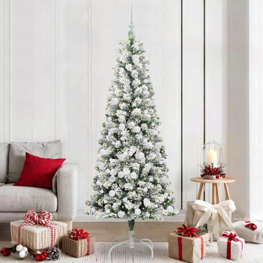 Kunstig sammensatt juletre med LED  stripelys 210 cm PVC