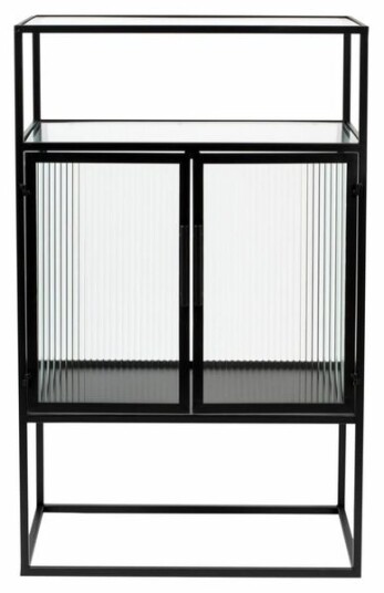Dutchbone Boli Vitrineskap - Sort/Glass, H105