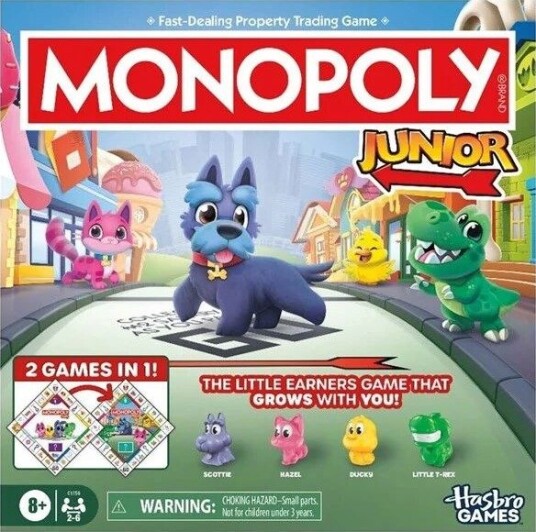 Hasbro Monopoly Junior 2-i-1 Brettspill Svensk/Finsk Hasbro Monopoly Junior 2-i-1 Brettspill Svensk/Finsk
