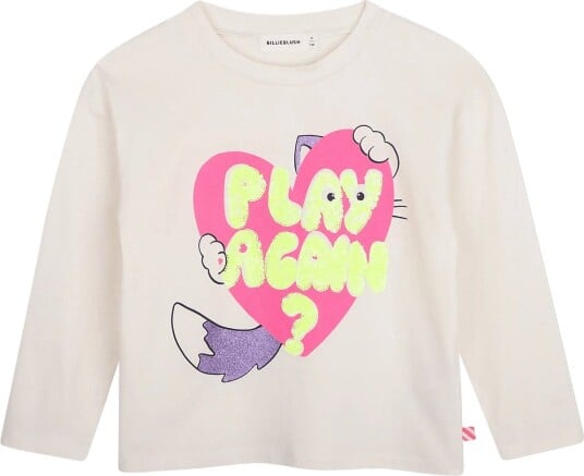 Billieblush Long Sleeve T Shirt   Cream   104