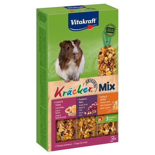 Vitakraft Marsvinkjeks Multipakke 1 X 3 Stk Kombi (Honning Frukt Nøtter)