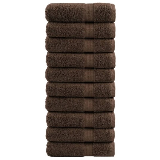  Premium håndklær SOLUND 10 stk brun 50x100 cm 600gsm