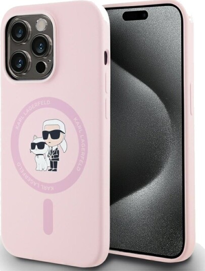 Karl Lagerfeld MagSafe Silikon Deksler for iPhone 14 Pro Max - Rosa