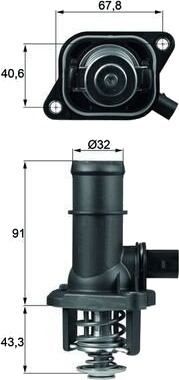 Termostat MAHLE ORIGINAL TI 16 105