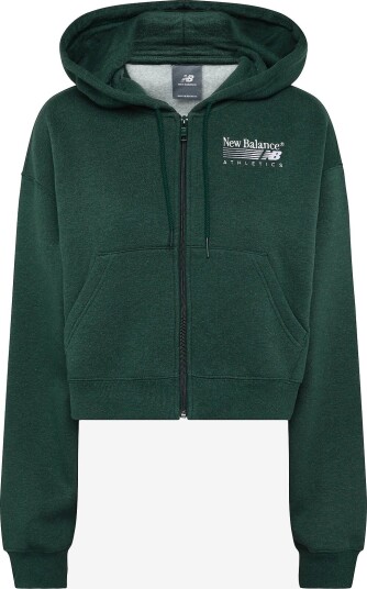 New Balance Trackside Fleece Full Zip - NORDIC GREEN HEATHER - M