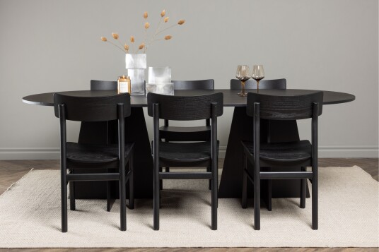 Venture Home Bootcut Spisegruppe + 6 stoler Svart