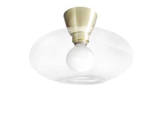 Nordesign Cup 105 taklampe med glasskuppel 28 cm - Messingfarget/klart glass Nordesign Cup 105 taklampe med glasskuppel 28 cm - Messingfarget/klart glass