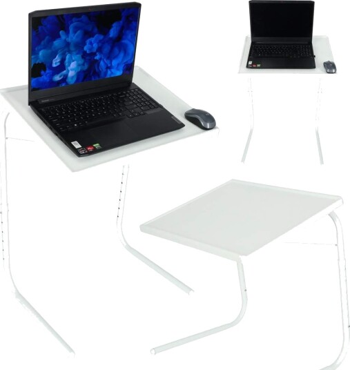 Sidebord for laptop sammenleggbar 52 x 40 cm hvit