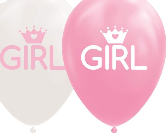 Globos Lateksballonger 12 cm Rosa Hvite 8 stk