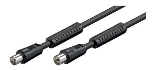 Goobay 80dB Antennekabel 2.5m Dobbeltskjermet Svart