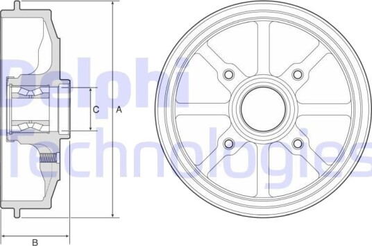 DELPHI BFR484 Bremsetrommel