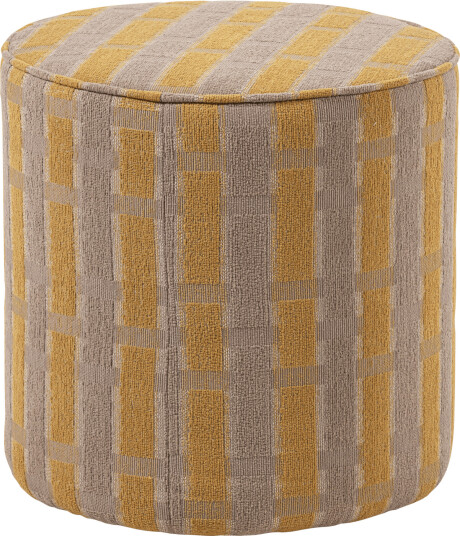 Puff Sarli 46 cm rundt Taupe/Gul