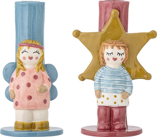 Bloomingville - Bisby lysestake 15 cm 2 stk engel