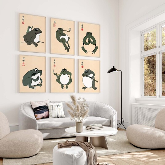 Namly Design Plakat Froskekunstserie / Sett med 6 POSTERRZPAGV