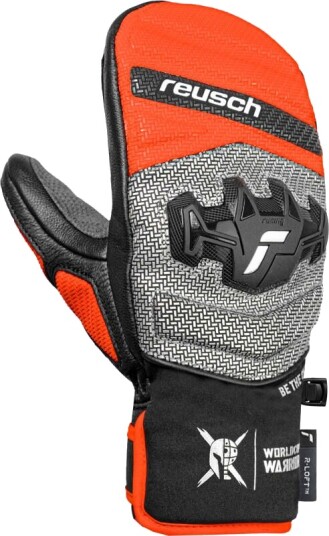 Reusch Worldcup Warrior GS Junior Mitten black/silver/fluo red 6