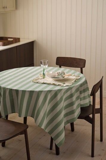 Ellos Home Duk Majken Stripe 145x145 cm Grønn