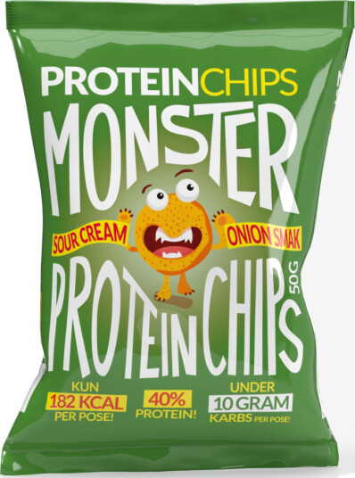 Monster Lavkarbo Protein Chips Sour Cream & Onion 50g Monster Lavkarbo Protein Chips Sour Cream & Onion 50g