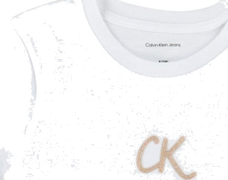 Calvin Klein T skjorte Glitter Bright White Calvin Klein 8 år 128 T skjorte Hvit