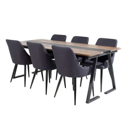 Venture Home Spisegruppe Venture Home Jane med 6 Plake Stoler Mörk Teak GR19914