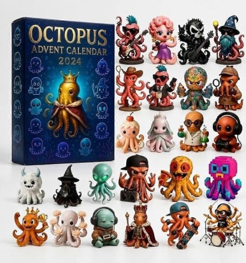 Sesongbasert utstilling 3D blekksprut PVC adventskalender