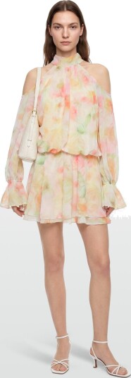 Gina Tricot Boho Chiffon Mini Dress Cream 38 Gina Tricot Boho Chiffon Mini Dress Cream 38