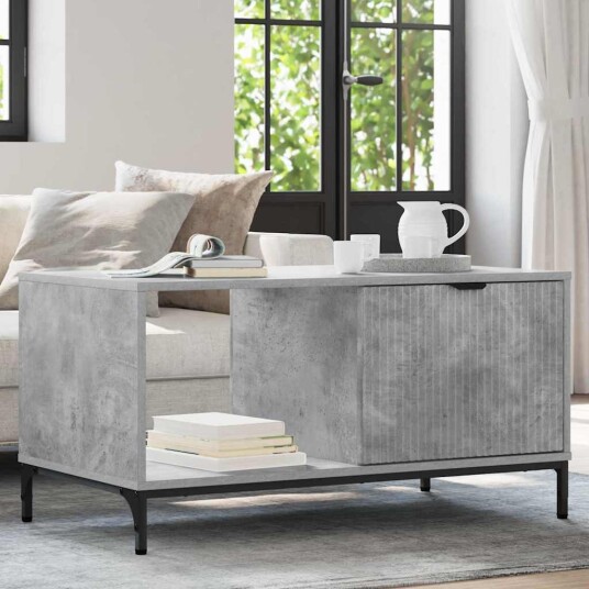 vidaXL Kaffebord Betonggrå 90 x 49 x 46 cm Konstruert tre