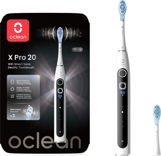 Oclean X Pro 20 Smart Elektrisk Tannbørste Hvit med WiFi- og USB-C