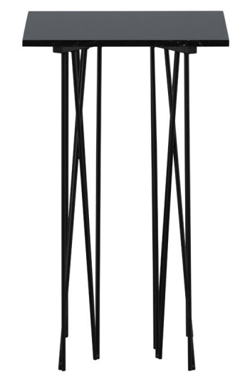 Furniture Fashion Stone hjørnebord 40x40 cm glass svart marmor dekor. 1609191-03-0 1609189-01-0