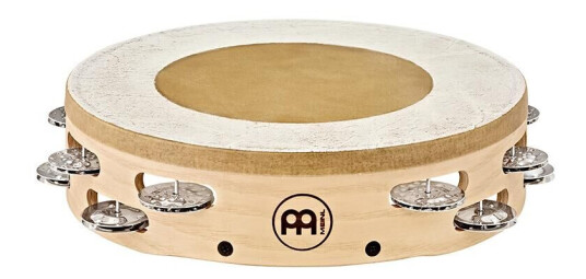 Meinl Ae-Atah2s Tamburin, 2 Rows, 10" Ash, Leather