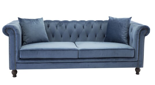 Venture Home Design Velvet 3-seter sofa - Midnattsblå Velur 1528563-01-0 1541334-02-0