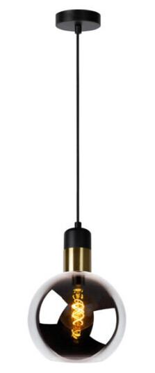 Lucide Julius Pendellampe 20cm 1xE27 Røykfarget Glass - 91873