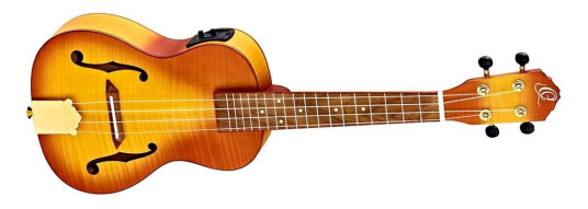 Ortega Guitars Ortega Rusl-Hsb F-Hole Concert Ukulele Med Mik Og Gigbag