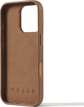 Mujjo Lærveske for iPhone 16 Pro MagSafe Kompatibel - Gul-Brun