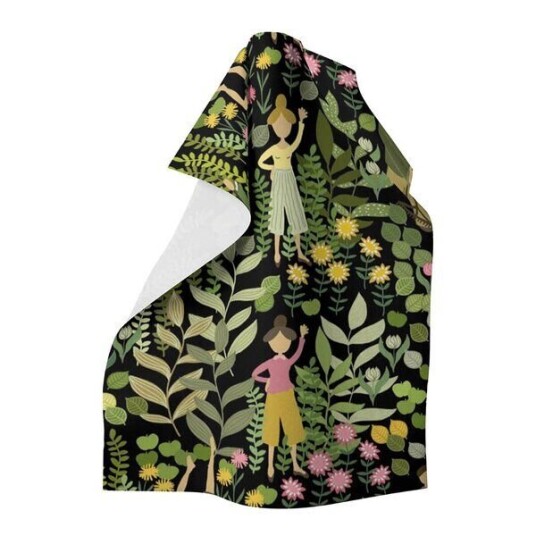 Arvidssons Textil Trädgård kjøkkenhåndkle svart/grønn Arvidssons Textil Trädgård kjøkkenhåndkle svart/grønn